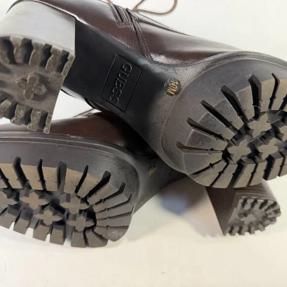 Women's size 10M brown lace-up boots by GUESS - Picture 8 of 16